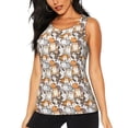 thumbnail image 1 of Balery Cartoon Cat Camiseta sin mangas estampada ligera para mujer, tops de entrenamiento sin mangas, camisetas de yoga transpirables de secado rápido.-Small, 1 of 7