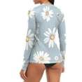thumbnail image 5 of joogoo Womens UPF 50+ Sun Shirts Daisy Floral Long Sleeve UV Protection Rash Guard Tops M, 5 of 7