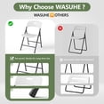 thumbnail image 3 of WASUHE 4 Pack White Folding Chairs with Enhanced Iron Frame, Stackable Plastic Folding Chairs for Party, Wedding, Meeting Room. Weight Capacity 350 lbs, 3 of 9