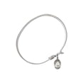 thumbnail image 2 of 7 1/4 inch Oval Eye Hook Bangle Bracelet w/ St. Katharine Drexel in Sterling Silver, 2 of 3