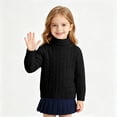 thumbnail image 2 of Lmnyox Sweaters for Kids Plain Long Sleeve Turtleneck Cable Knit Pullover Winter Casual Warm Sweaters, 2 of 8