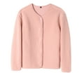 thumbnail image 3 of jtjvou Fleece Jacket Women Fuzzy Open Front Button Down Jackets Soft Warm Cardigan Sweater Winter Coat with Pockets Pink XL, 3 of 3