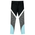thumbnail image 4 of YIZYIF Girls Color Contrast Sports Leggings Dance Exercise Training Tights Yoga Jogging Pants Light Blue 12, 4 of 5