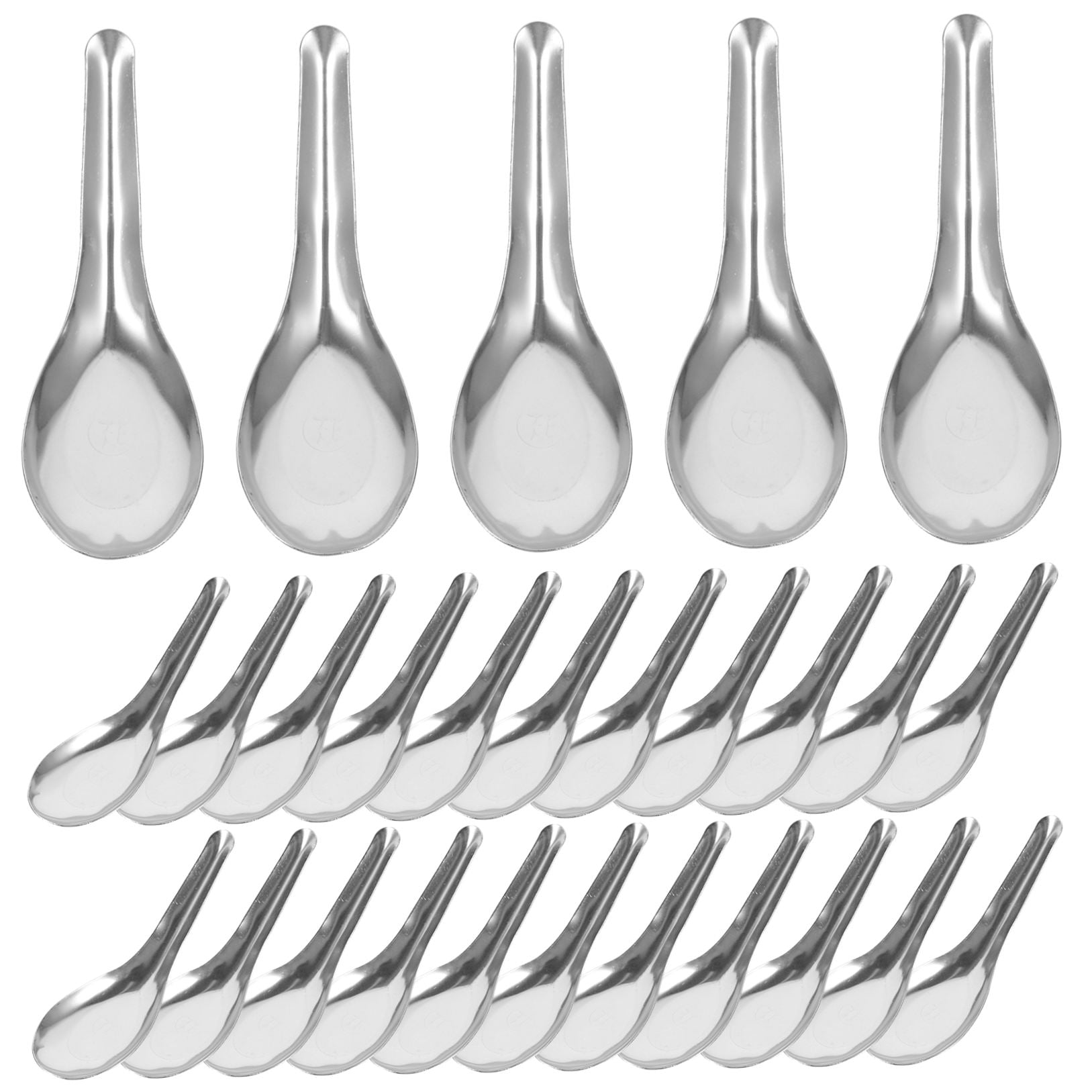 FOLOYORI 50pcs Elegant Soup Spoon Stainless Steel Dining Utensil for Party