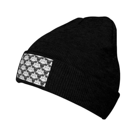 ZICANCN Cute Black Nature Sheep Face Knit Beanie Hat, Winter Cap Soft Warm Classic Hats for Men Women, Black
