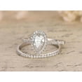 thumbnail image 2 of 1.50 Ct Pear cut Man made diamond moissanite and Man made diamond moissanite Bridal Set with 18k Gold Plating, 2 of 5