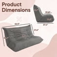 thumbnail image 4 of Furmax 66.5" Oversized Floor Sofa Couch, 2-Seater Leather Lazy Sofa Chair with Cup Holders for Gaming, Movie Nights, Living Room & Dorm, No Assembly Required, Gray, 4 of 7