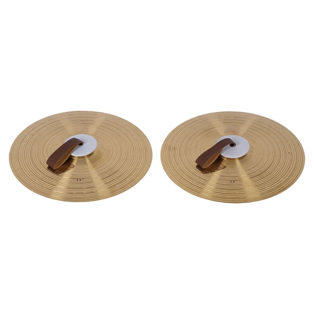 Drum Cymbal Set, Alloy Cymbals Convenient Use 1 Pair 14 Inch Hand Strap Design Traditional Look for Live Stage