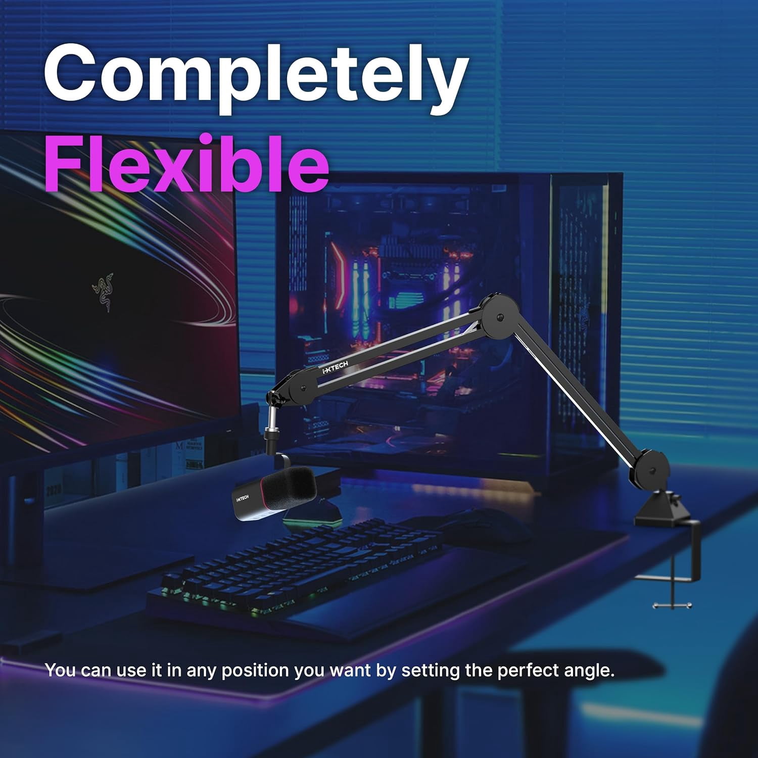 I-XTECH Flexible Desk Mount Microphone Stand & Boom