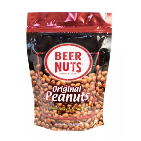Beer Nuts Original Roasted Sweet and Salty Peanuts, 12 oz Resealable Bag