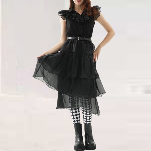 Disfraz Premium Vestido tutú de tul negro para mujer, ropa de fiesta Vintage de estilo gótico con un solo pecho Cgtredaw Negro T S para Mujer