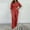 Red, variant on Royisotas Pleated Fall and Winter Long Sleeve Casual Dressy Women Jumpsuit Straight-Leg Elastic Loose Plus Size Rompers