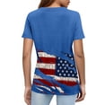 thumbnail image 4 of Women's 250Th Anniversary National Flag Print Casual T-Shirt Cross Patriotic Tee, Independence Day Flag Faith Cross Design Printed Round Neck Patriotic T-Shirt Blue XXXL, 4 of 5