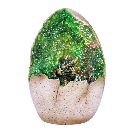 Green Dragon Egg with LED Light Figurine New