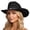 Black, variant on Western Style Unisex Adult Cowboy Hat With Star Riding Accessory For Casual Daily Wear, Purple