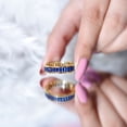 thumbnail image 5 of Rosec Jewels Baguette Shape Lab Grown Blue Sapphire Eternity Band Ring - AAAA Quality, 18K Yellow Gold, US 3.50, 5 of 8