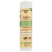 SPF 30 Clear Zinc Sport Stick Sunscreen, Fragrance Free