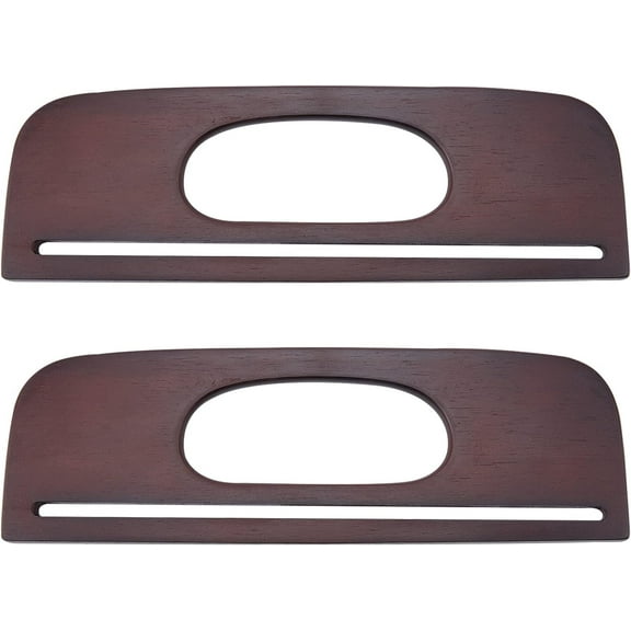 2pcs Wooden Bag Handles 11.5 inch Wooden Rectangle Purse Handle Handbag Handle Replacement DIY Crocheted Bag Handle for Beach Bag Straw Bag Canvas Bag (Brown) DIY