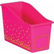Teacher Created Resources Pink Confetti Plastic Book Bin Pack of 3 (TCR20338BN)