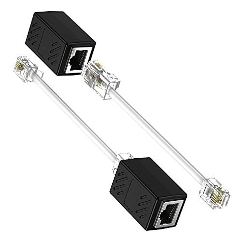 to Phone Line Adapter 2 Pack, Phone Jack to Adapter