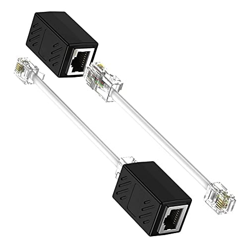 to Phone Line Adapter 2 Pack, Phone Jack to Adapter