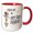 Red/White, variant on 3drose, Cute Astronaut Blast Off Happy Third Birthday, 15oz Two-tone Red Mug