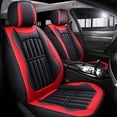 thumbnail image 5 of ELUTO 5 Seats 11pcs PU Leather Car Seat Cover Full Set Seat Cushion Universal for Car Truck Sedan SUV (Red), 5 of 11