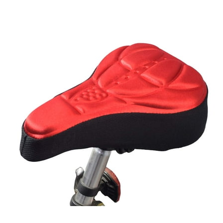 AlveyTech Gel Seat Cover for Bicycles and Exercise Bikes (Red)