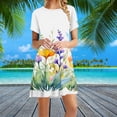 thumbnail image 6 of Viikei Womens Dresses Plus Size Clearance,Women's Party Short Sleeve Dress,Women's Short Sleeved Dress with Floral Print Round Neck Dress White M, 6 of 6