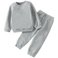 thumbnail image 1 of Two Piece Set For Boys And Girls Round Neck Long Sleeve Sweatshirt And Sweatpants Suit In Multiple Colors, 1 of 8