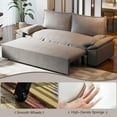 thumbnail image 6 of 70.1" Multi-Functional Velvet Loveseat Bed, 3-in-1 Convertible Sleeper Sofa, Queen Pull Out Sofa Bed with Side Storage Bag for Living Room, Bedroom, Apartment, Office, Grey (Old Sku:W1885P143788), 6 of 9