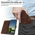 thumbnail image 3 of Allytech Retro Wallet Case for iPhone 16, Synthetic Leather Inner TPU Flip Folio Stand Hand Wrist Cards Holder Shockproof Wallet Cover for Apple iPhone 16 - Brown, 3 of 10