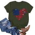 thumbnail image 4 of Odbmxy 4th of July Womens Tee Shirts Short Sleeve Summer Women's Shirts Pullover Heart Print Green Leisure Regular Vacation Tops, 4 of 4