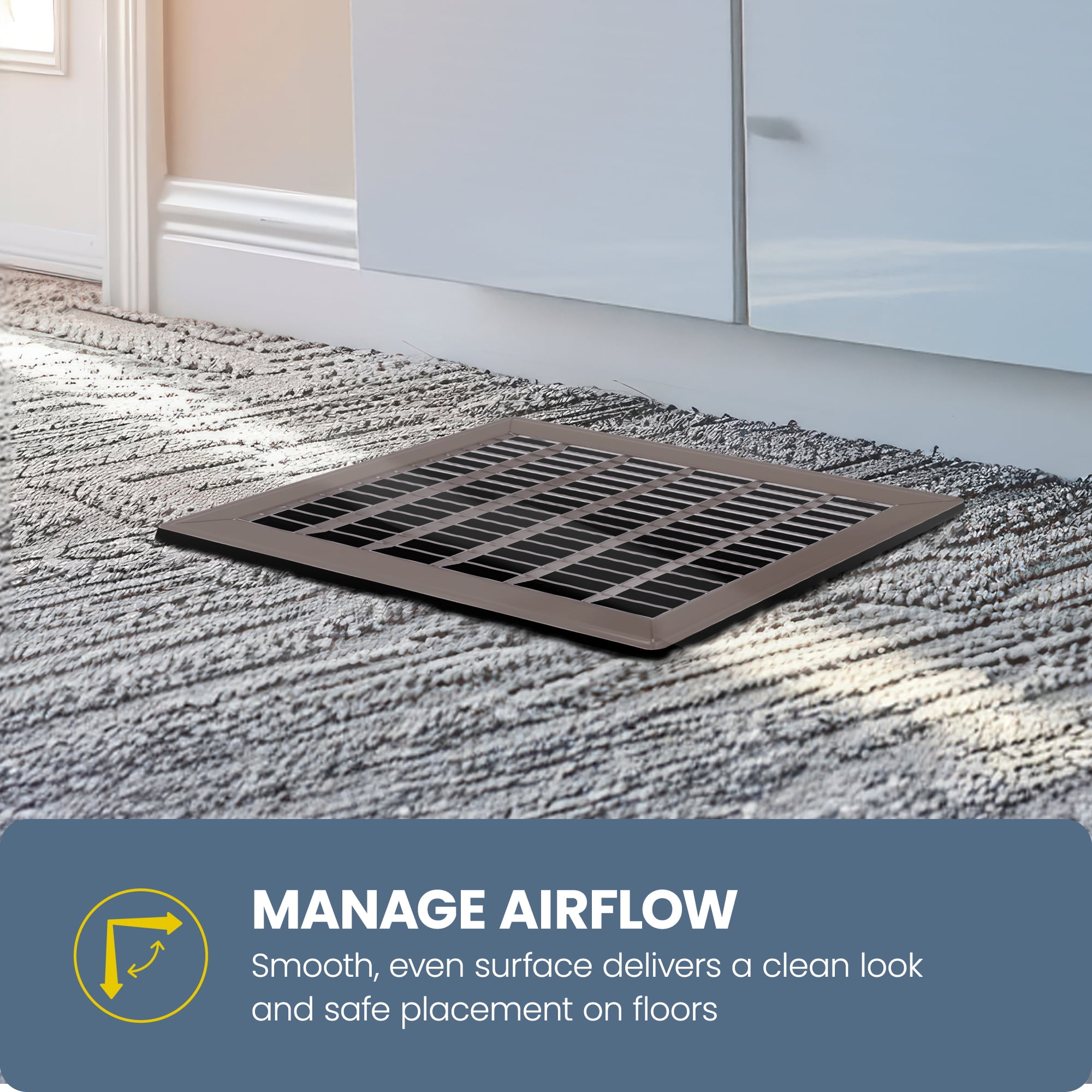 Hart & Cooley 4" x 10" Heavy Duty Steel Floor Grille, HVAC Vent Cover, Brown