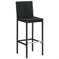 thumbnail image 2 of Nyra Outdoor Barstool Chair Set of 2, Cream Cushions Black Poly Rattan, 2 of 6