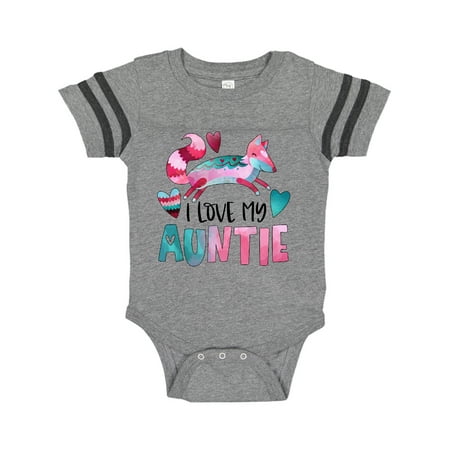 

Inktastic I Love My Auntie Pink and Blue Fox with Hearts Gift Baby Boy or Baby Girl Bodysuit
