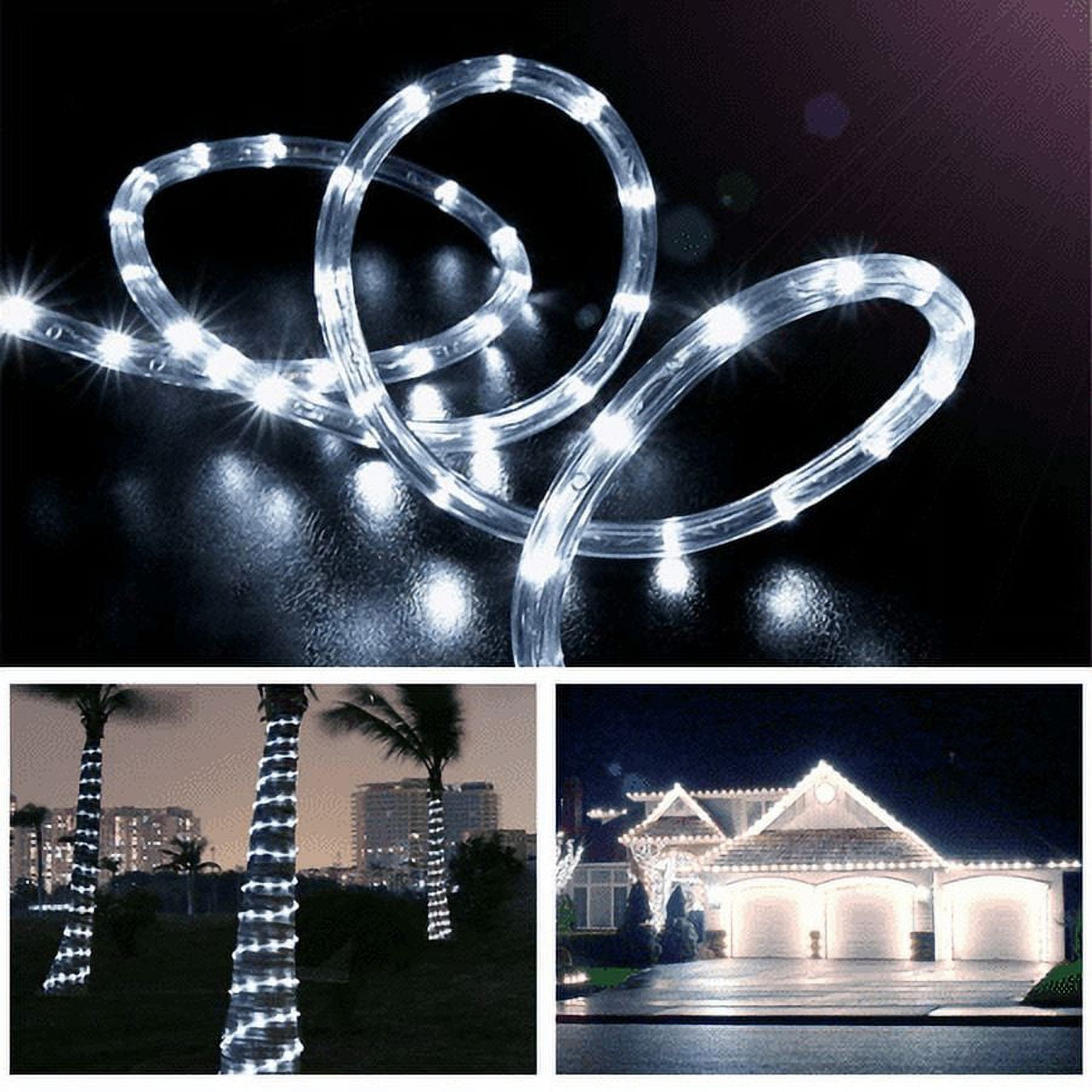 ZOELNIC 100 LEDs 40ft Solar Rope Tube Lights Waterproof String Lights with 8 Lighting Mode Outdoor Garden Decorative Lights for Christmas Wedding Party, White