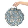 thumbnail image 2 of Dusty Blue Round Floor Cushion with Handle, Repeating Floral Motifs in Pastel Tones Abstract Art, Decorative Pillow for Living Room & Dorms, 18" Round, Blue Grey Beige, by Ambesonne, 2 of 4