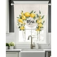 thumbnail image 5 of Summer Lemon Tie Up Curtains for Window, Thermal Insulated Balloon Shade Adjustable Rod Pocket Curtains Valance Panels for Kitchen Bathroom Cafe 42 x 45 Farmhouse Country Vintage Linen Texture, 5 of 6