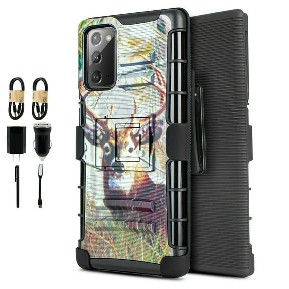 Value Pack ! for Samsung Galaxy Note 20 Ultra case Phone Case 360° Cover Clip Kickstand Holster Hybrid Shock Bumper (Deer)