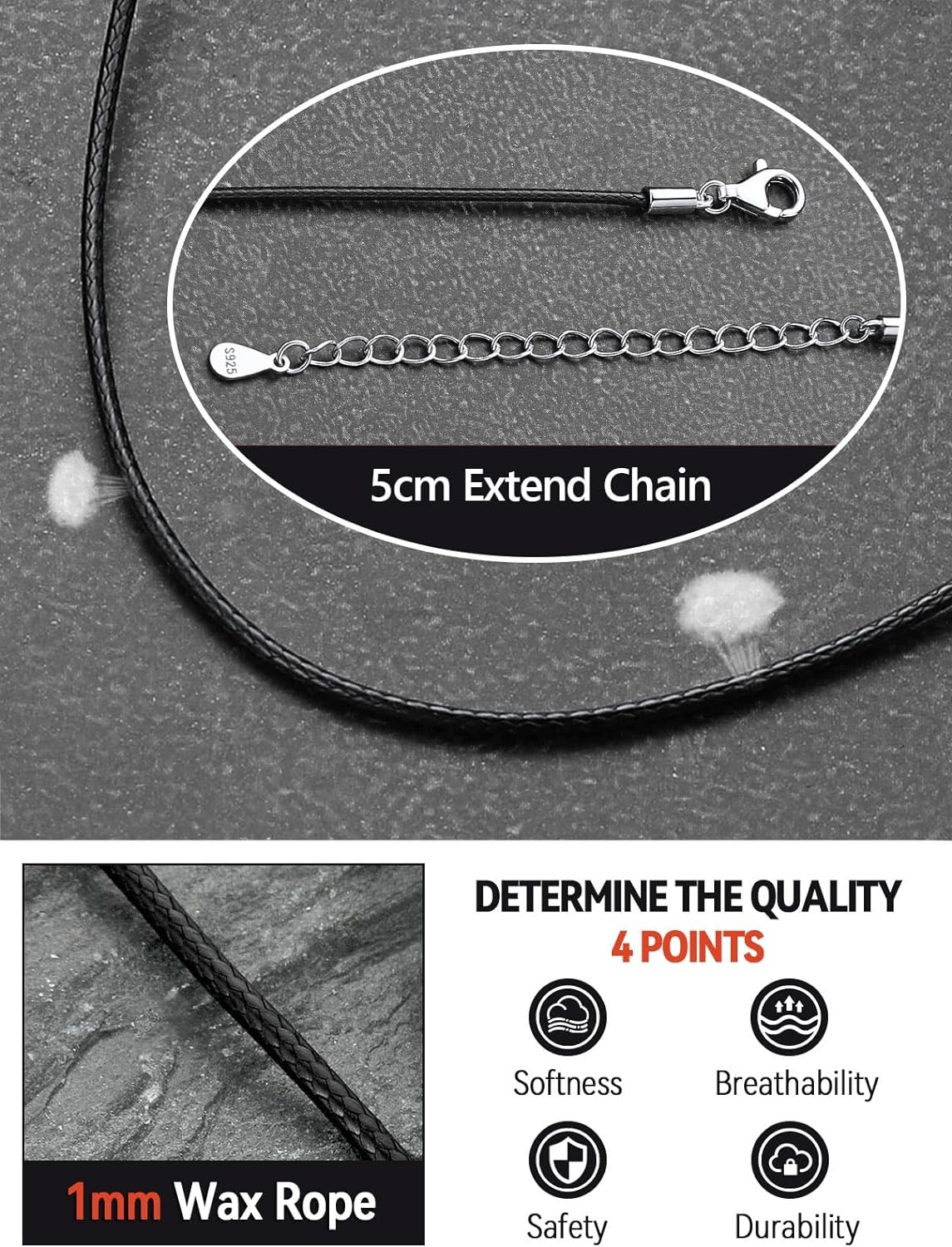 Braided Leather 2Mm/3Mm Necklace Cord For Men With Stainless Steel Snap Clasp, Waterproof Woven Wax Rope Chain For Pendant With Delicate Gift Box[o1383]