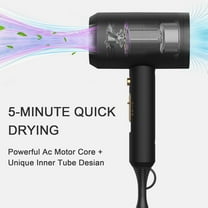 Professional Ionic Hair Dryer, 1800W Fast Drying Low Noise Blow Dryer with 2 Nozzles 1 Diffuser for Home Salon Travel