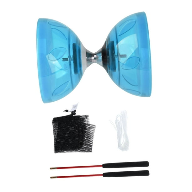 Juego de diábolo chino, juguete de malabarismo, flexible, divertido y ligero con palos de diábolo. S Azul