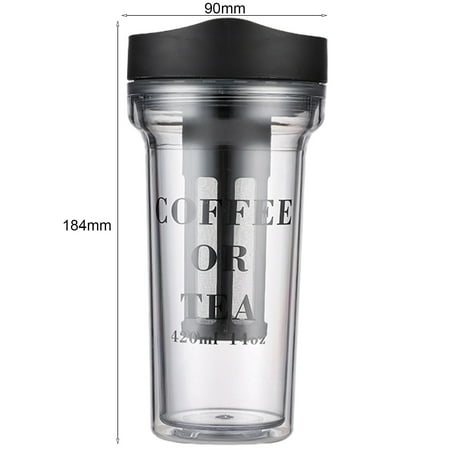 

Jiawei Tea Bottle 430ML Thermal Insulation with Lid Fashion Letters Print Brew Cup
