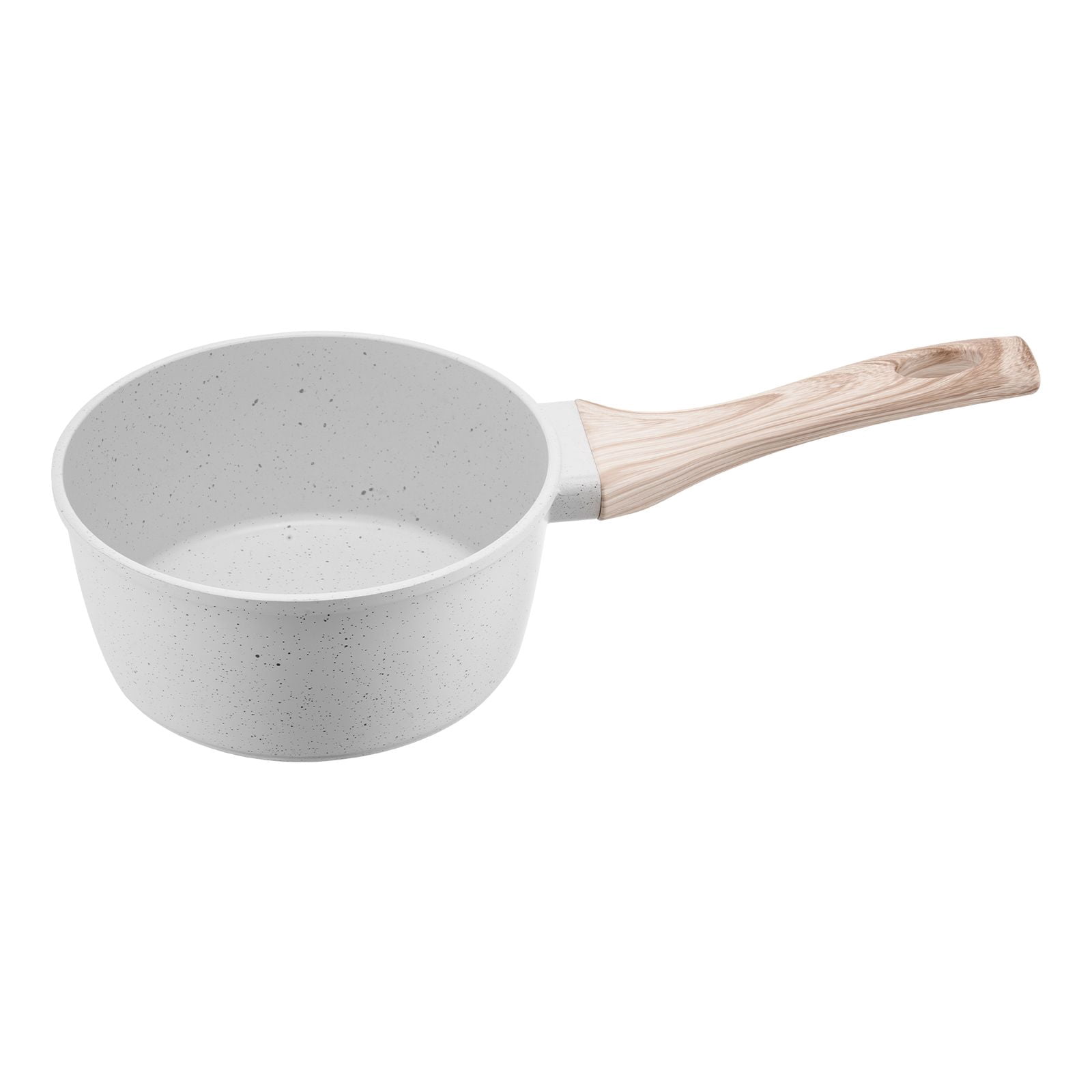 Nonstick Saucepan 1.5QT with Lid, Marble Coating Aluminum Construction, Thickened Body, Ergonomic Handle, Compatible with Gas Electric Induction, Multipurpose Cooking