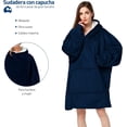 thumbnail image 2 of Sudadera Cobija Bluelander con Capucha, Manta Térmica, Unitalla, Azul Marino, 2 of 4