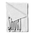 thumbnail image 2 of Eat Dessert First Soft Flannel Fleece Throw Blanket, Simplistic Design Life is Short Eat Dessert First Words Print, Cozy Plush for Indoor and Outdoor Use, 50" x 60", Charcoal Grey White, by Ambesonne, 2 of 5