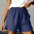 thumbnail image 2 of Women's Plus Size Casual Shorts with Pockets Elastic Waist Cotton Summer Beach Vacation, 2 of 9