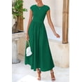 thumbnail image 4 of Vestido PRETTYGARDEN para mujer 2025, casual, casual, maxi, verde oscuro, 4 of 9