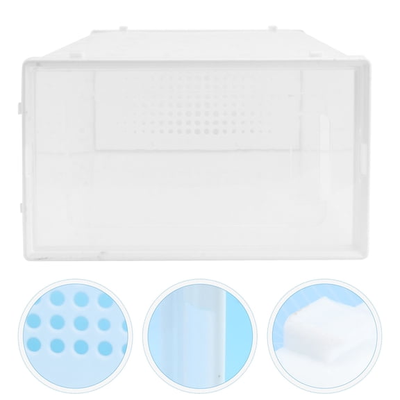 Minkissy Transparent Shoe Storage Box with White Clamshell Design, Stackable Organizer for Easy Access and Space Saving